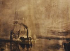 After Joseph Mallord William Turner RA (1775-1851, British), sepia print, 'The Fighting