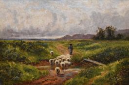 Alice Frances (19th Century School, British), oil on canvas, A pastoral landscape depicting a