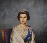 After Leonard Monro Boden (1911-1999, British), coloured print, 'Her Majesty Queen Elizabeth II,
