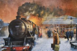 *Local Interest - After Trevor R. Owens (20th Century, British), coloured print, 'Christmas