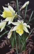 Christine Isherwood (1946-2017, British), gouache, 'Meadow Saffron', initialled, framed, mounted,