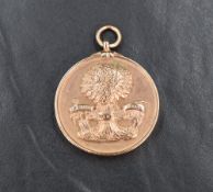 A 9ct gold commemorative medallion dated 1924 regarding the Pioneer Society now known as the CO-OP