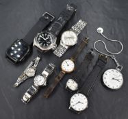 A small selection of wrist watches including Waltham, Tissot, Accurist, Avia, Sekonda etc