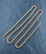 A 9ct rose gold belcher chain, approximately 70.5cm and 23.9g