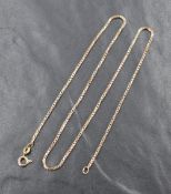 A 9ct gold box link chain, approx 16' & 4.3g