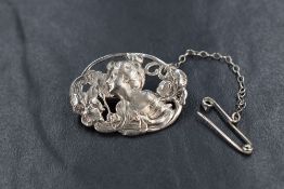 An early 20th century white metal Art Nouveau brooch stamped FIX en verso, so presumed Savard FIX