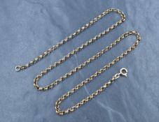 A 9ct gold belcher link chain, approx 20' & 7.5g, some soldering repairs
