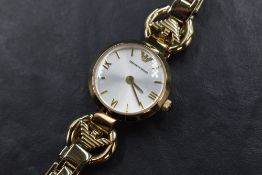 A lady's Emporio Armani quartz wrist watch, model: AR 1777, no: 111405 having Roman numeral and