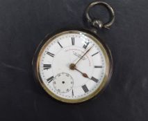 A Victorian silver open face key wound pocket watch by J.G Graves Sheffield, the white dial with