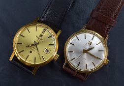 A gent's gold plated Tissot Seastar automatic wrist watch having baton numeral dial and date