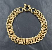 A 9ct gold fancy link bracelet, 19.5cm and 11.4g