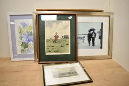 F.M. Barber (20th Century), a watercolour of flower heads, framed, mounted, and under glass,