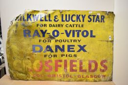 A vintage enamelled sign of farming and livestock interest, 'Milkwell & Lucky Star For Dairy Cattle,