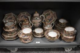 A quantity of 20th Century Chinese Republic porcelain tableware, hand decorated in polychrome with