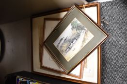 Rob Hendry (british b1952) watercolour 'Summer Meadows' within card mount, moulded frame under glass