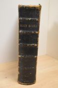 A Victorian leather bound bible, dated 1856