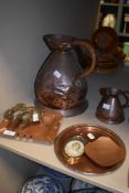 A Victorian copper measure, of traditional design, sold together with a smaller example, small