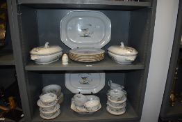 A selection of Spode 'Queen's Bird' patterned tableware, to include two ashettes, dinner plates,