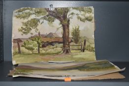 A pair of watercolours (unmounted and unframed) after Jefferson Bond depicting rural scenes.