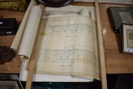 A late Victorian architectural plan for 'Cottages at Plumpton', drawn up by W.Pusey of Penrith,