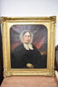 19th Century British School, oil on canvas, A half length portrait - Agnes Worthington (1793-