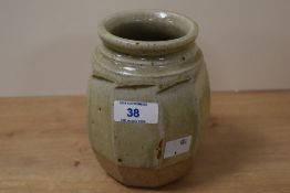 A 20th Century Richard Batterham cut sided stoneware jar, measuring 15cm high