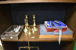 An assortment of cutlery and flatware including Larko Chromium plated part canteen of cutlery sold