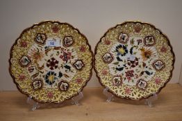 A pair of 19th Century Continental porcelain cabinet plates, by Zsolnay Pecs, having reticulated