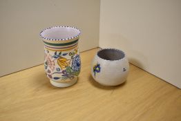 Two Art Deco Poole pottery vases, the largest measures 13cm high