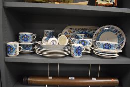 A selection of 1970s Villeroy and Bosch tableware in the 'Izmir' pattern, comprising teacups,