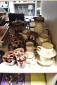 Two mid-20th Century coffee services by Denby, in the 'Memories' pattern, and Kernewek of Cornwall