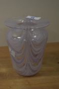 A 20th Century studio art glass vase by Adrian Sankey, of tapering form and decorated with a pink