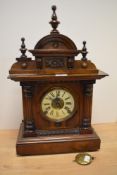 An early 20th Century Thomas Fattorini's 'Bugler' alarm clock or mantel clock with two train 8 day
