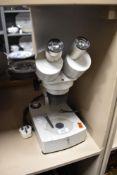 A vintage Vickers Instruments microscope, measuring 39cm high