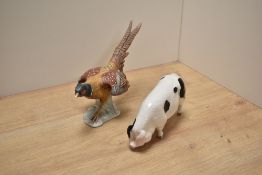 A Royal Doulton pottery Gloucestershire Old Spot pig study, number g320, designed Amanda Hughes-