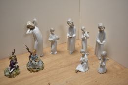 A lladro porcelain figurine depicting young girl with camber stick (repaired at chamber stick)