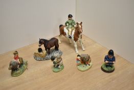 A Beswick Pottery Girl on Pony number 1499, designed by Arthur Gredington in skewbald, 14cm sold
