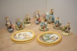 A collection of ten Border Fine Arts Beatrix Potter figures and gift ware, comprising BP1 Peter