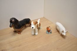 A Beswick Pottery dog study 'dachshund' standing number 361, modelled by Mr Watkin in black and