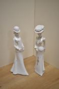 Two Pauline Shone for Coalport porcelain figurines, Christina and Francesca, the latter with gilt