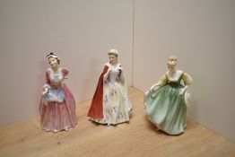 A group of three Royal Doulton bone china figurines, comprising Bess HN2002, Fair Lady HN2193 and