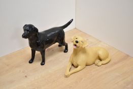 A Beswick Pottery Labrador study 'Soloman of Wendover' large, designed by Arthur Gredington in black