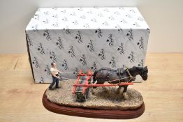 A Border Fine Arts agricultural group 'Lightly Rolled' a farmer tending his land with his horse