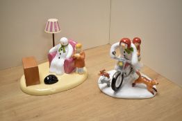 Two Coalport Characters 'The Snowman' limited edition figure groups, comprising Hold on Tight 1694/