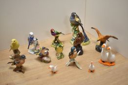 A small selection of bird figures by Royal Alderley, Beswick, Royal Worcester and Goebel etc.