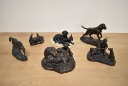 A Border Fine Arts Labrador and Pups group 206B, sold along with four Heredities studies, boy with