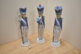 A group of three Lladro porcelain Cadet Soldier figures, comprising soldier with bugle, soldier with