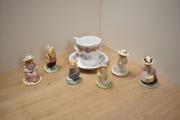 A group of six Royal Doulton Brambly Hedge figures, comprising Poppy Eyebright, Mrs Saltapple,