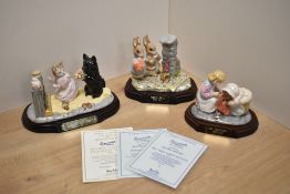 A group of three Royal Doulton Beswick Ware Beatrix Potter figure groups, comprising Duchess and