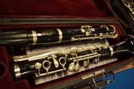 A vintage Prof Romeo Orsi clarinet in vintage hard case